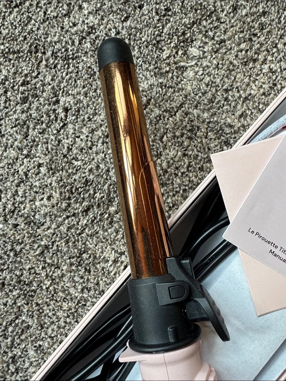 Lange Pink Handle Curling Wand with Gold Barrel